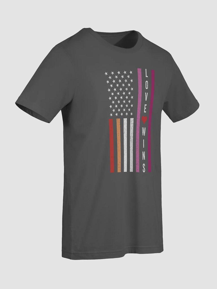 LGBTQ Lesbian Pride Love Wins USA American Flag T-Shirt product image (33)