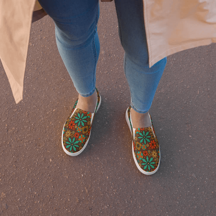 Retro Inspired Floral Canvas Shoes product image (1)
