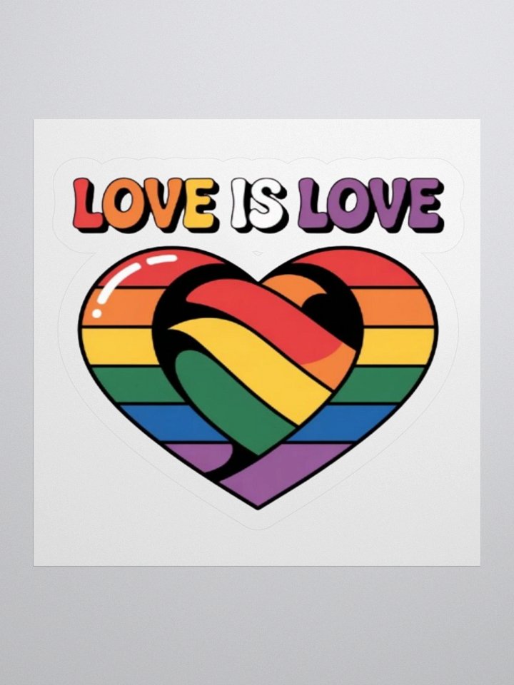 Love Is Love Rainbow Heart Sticker - Exclusive Vinyl Design for Pride and Inclusivity product image (1)