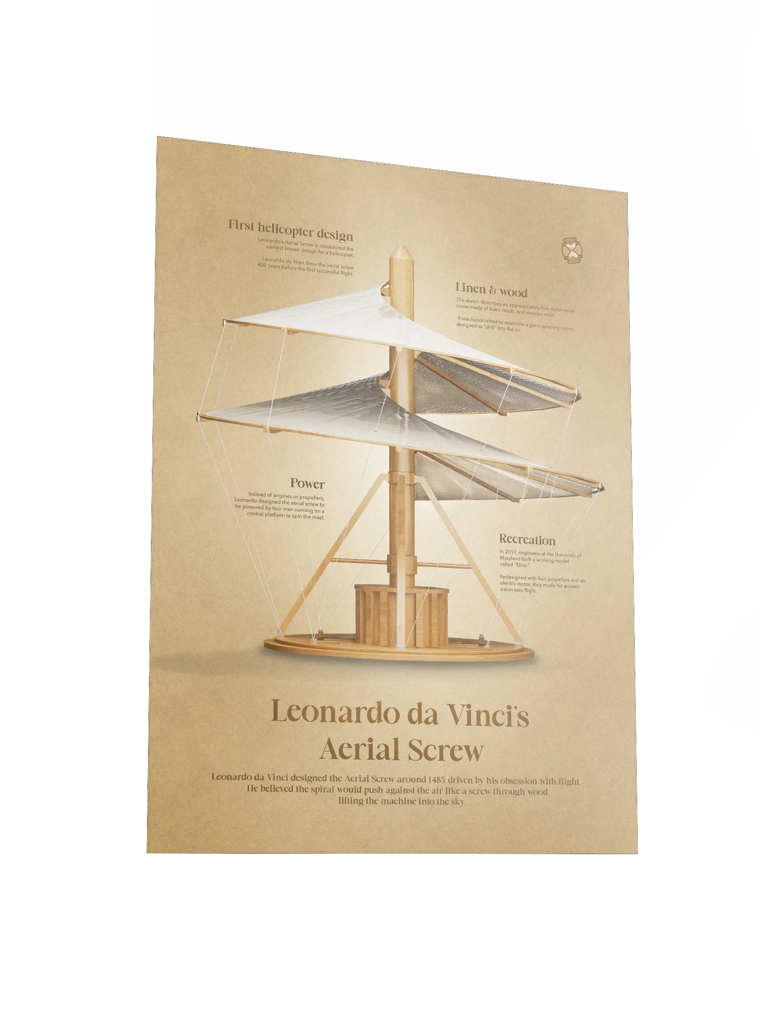 Leonardo da Vinci's Helicopter (Unframed poster) product image (5)