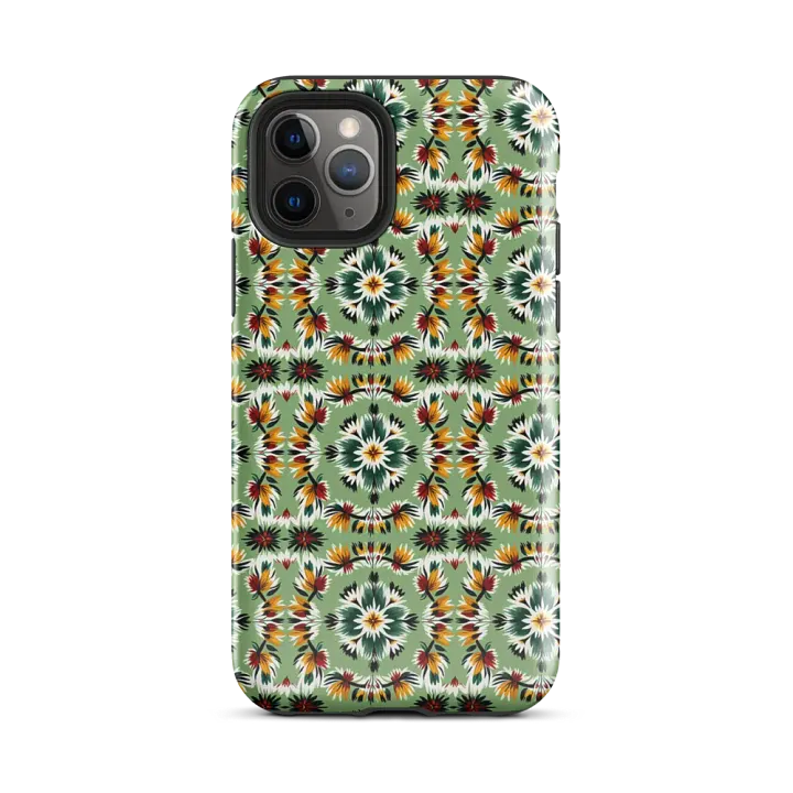 Tough Phone Case for iPhone® - Southwestern Abstract Feathers and Flowers Geometric Pattern product image (2)