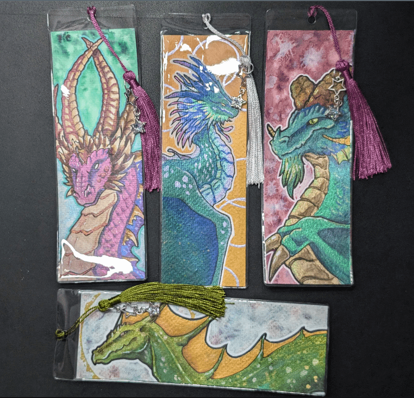 Watercolor Bookmark: Dragon Dreams Set 3 product image (1)