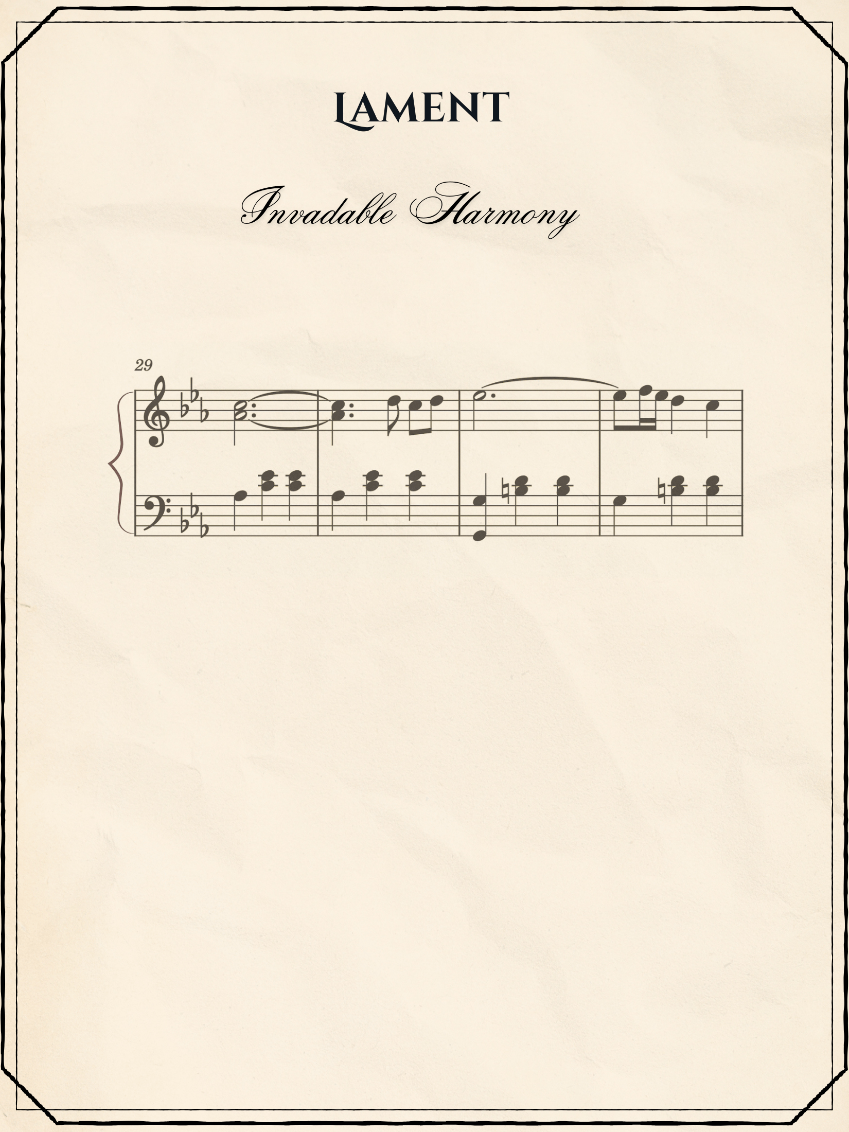 Lament - Sheet Music | Invadable Harmony product image (1)