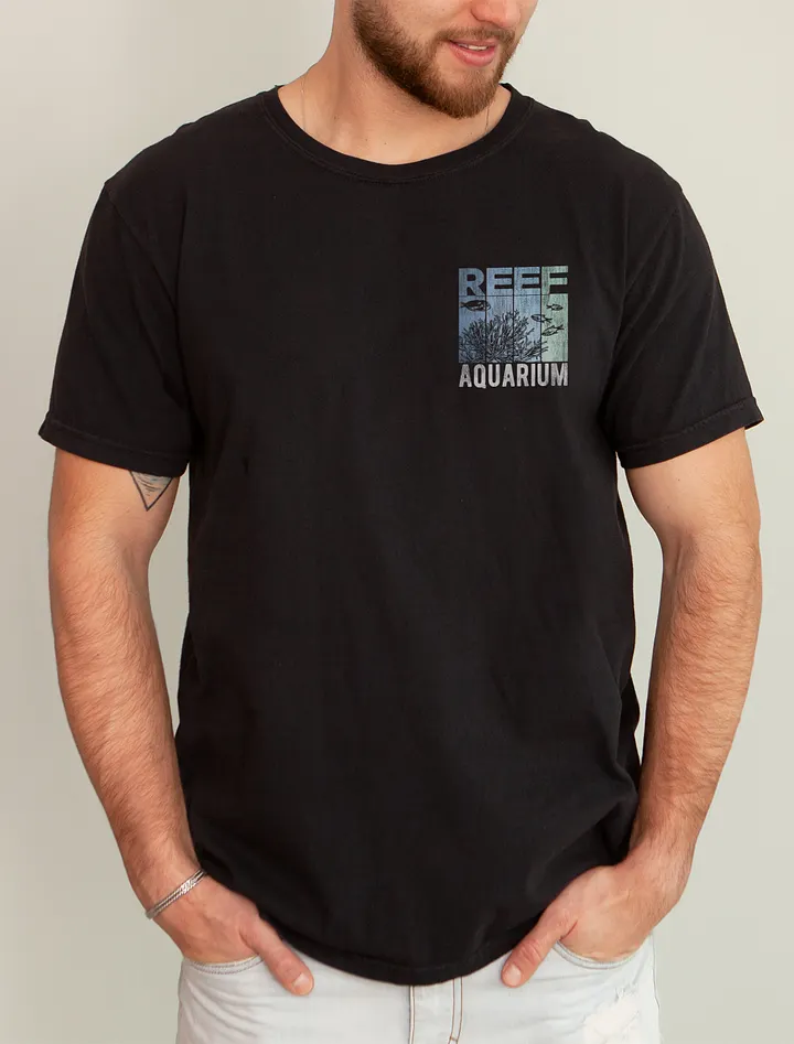 Retro-Style Reef Aquarium Tee (Back Print) | T-Shirt for Saltwater and Coral Reef Aquarium Hobbyists product image (2)