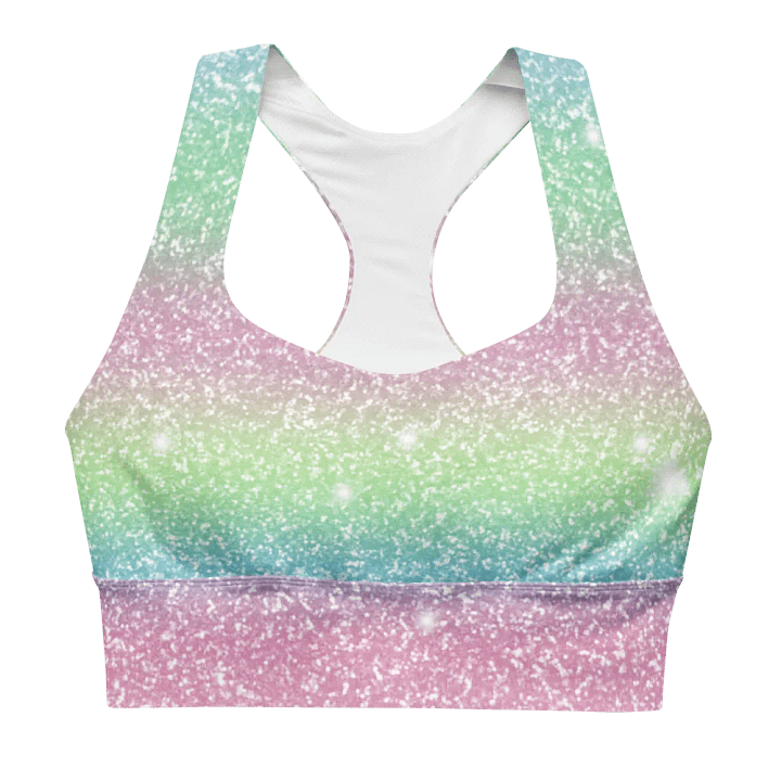 Glitter Unicorn Texture Design Longline Sports Bra - 8 product image (1)
