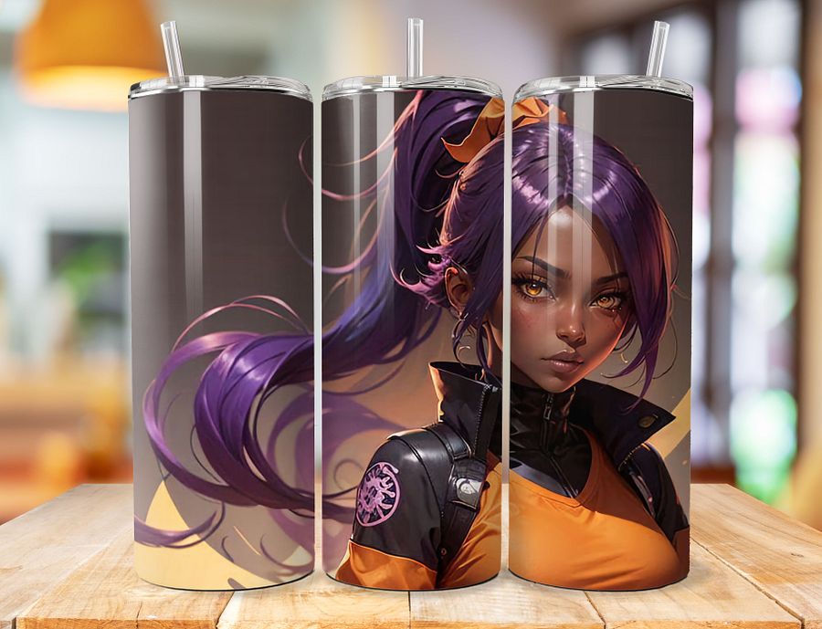 Yoruichi Shihouin 20 oz Stainless Steel Tumbler – Bleach Graceful Thunder Design product image (1)