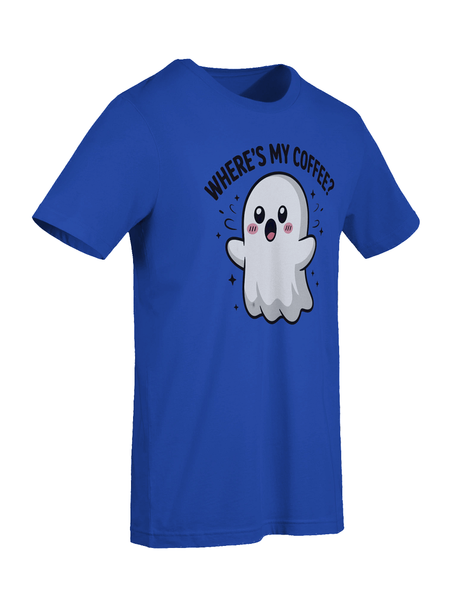 Whimsical Ghost 'Where's My Coffee?' T-Shirt product image (93)
