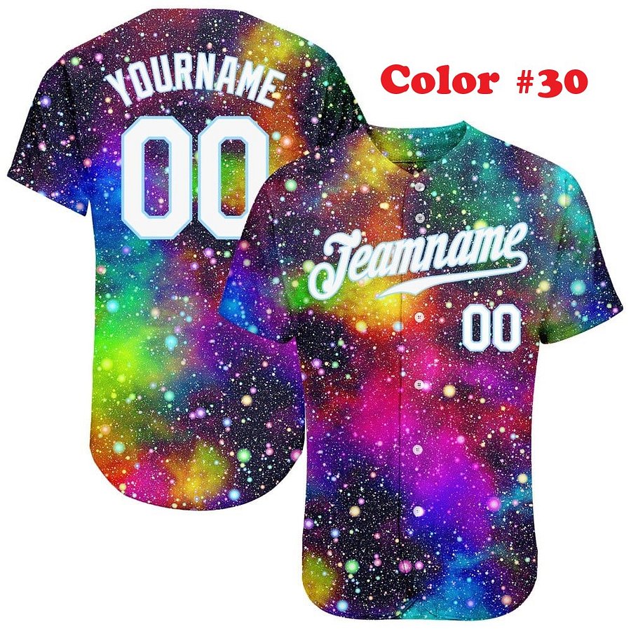 Authentic Baseball Jersey, Custom Baseball Jersey, Personalized Sport Jersey, Multi Colorful and Patterns Color product image (190)