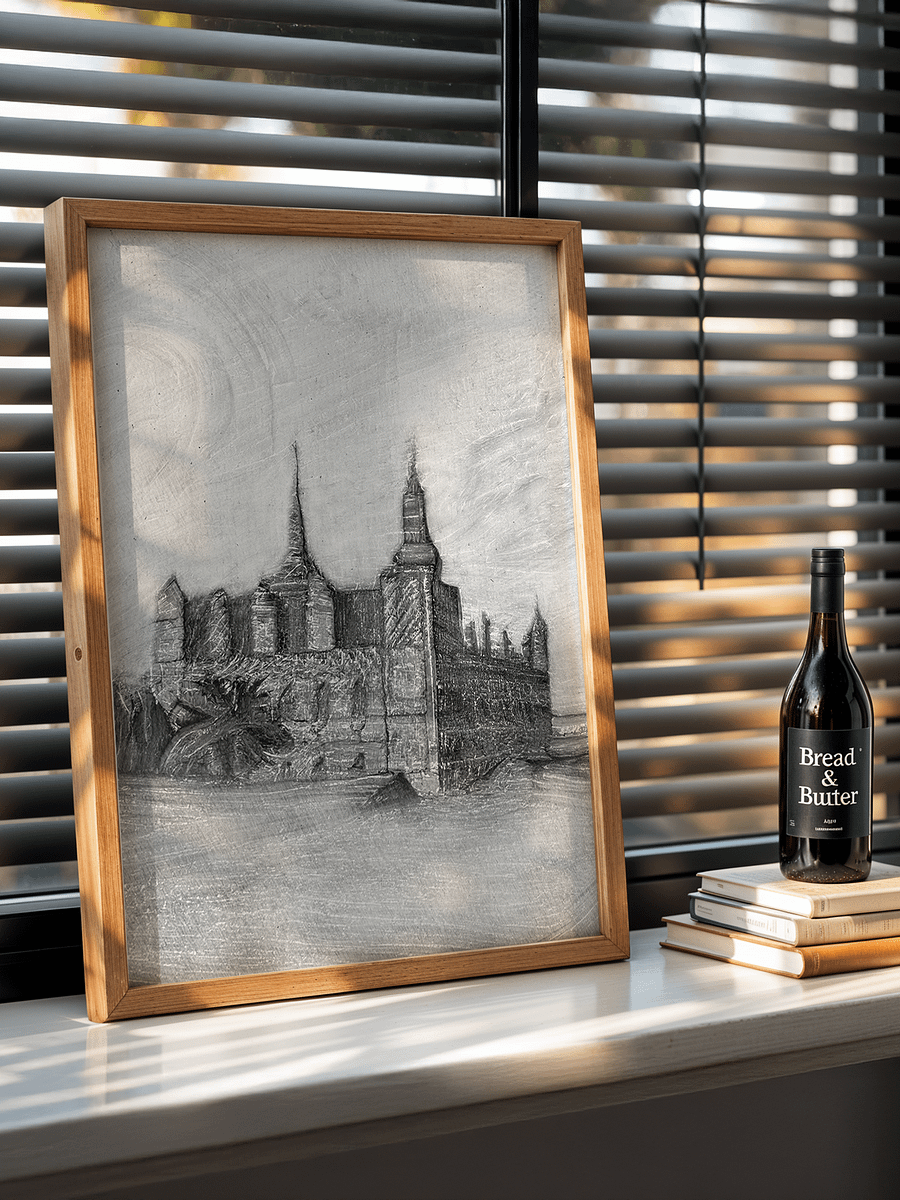 Kronborg castle - Pencil sketch - Portrait product image (3)