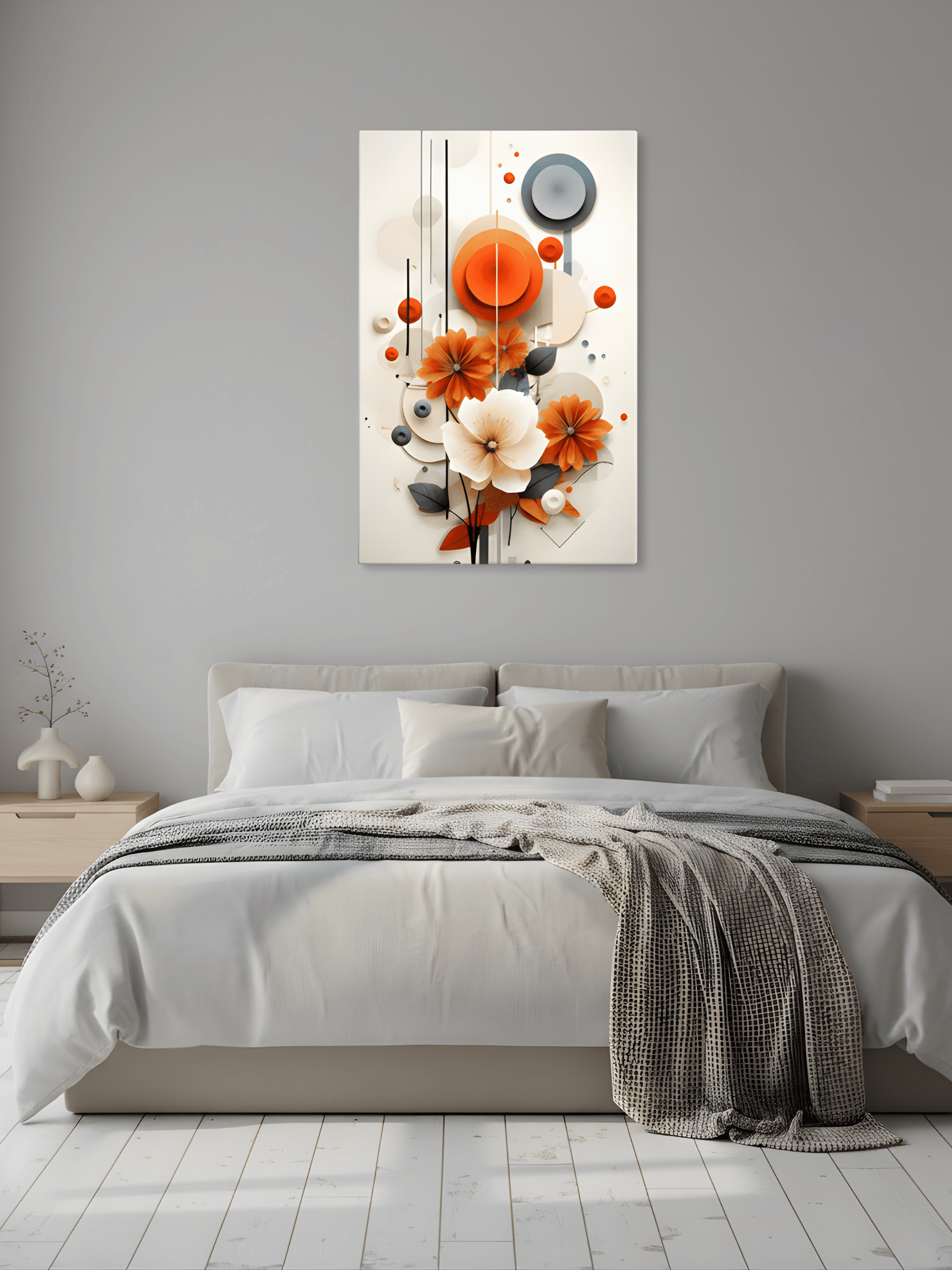 Abstract Geometric Floral Design Canvas product image (2)