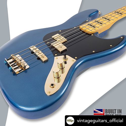 Posted• @vintageguitars_official Clean Cobra Blue Vintage® ProShop® Custom-Build™ 🔥💙 Featuring @dimarzioinc  pickups and Wilk...
