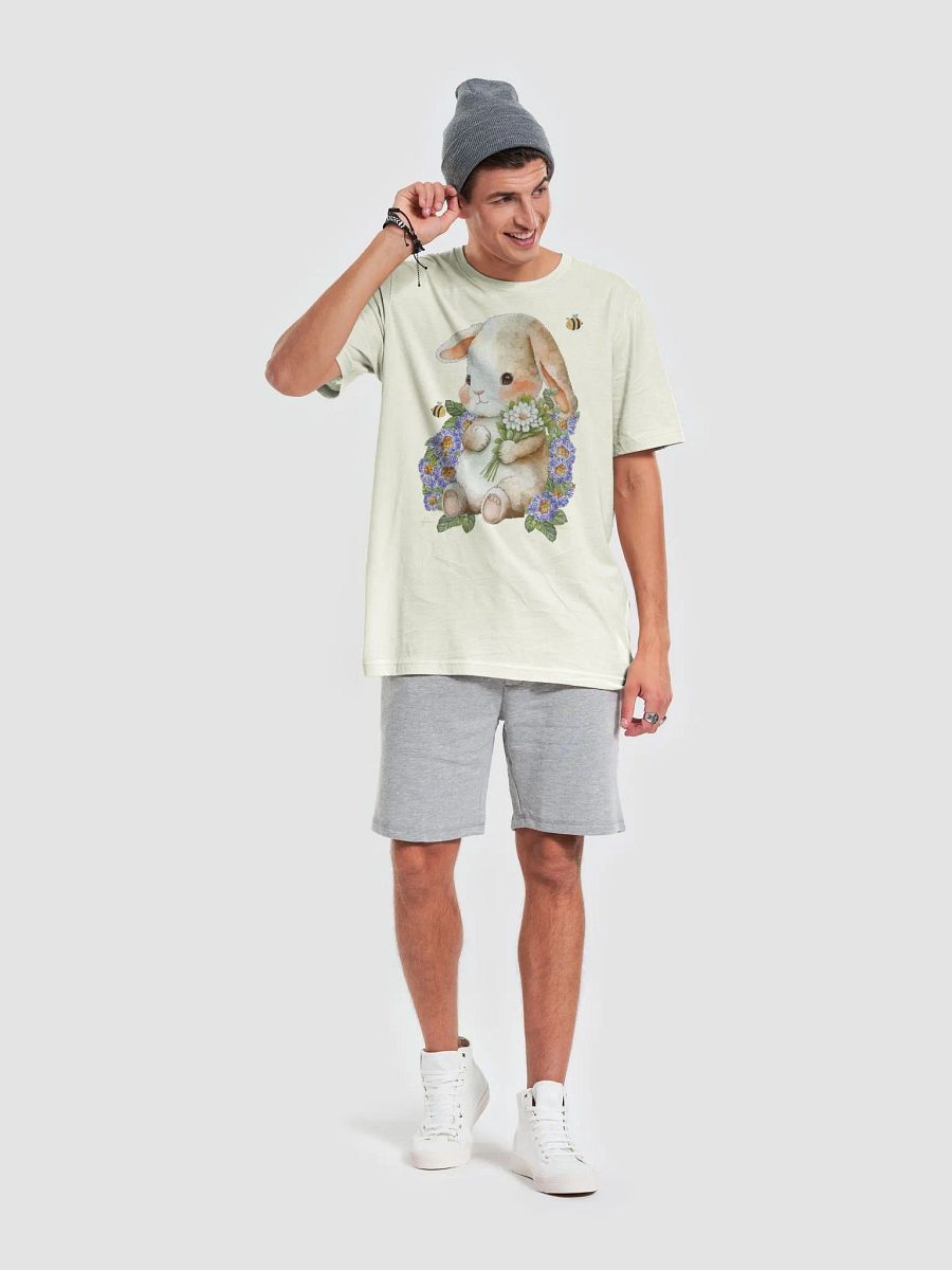 Garden Whispers: Bunny and the Primula Zebra Blues Tee | Bella+Canvas Supersoft, Double-Sided Design product image (6)
