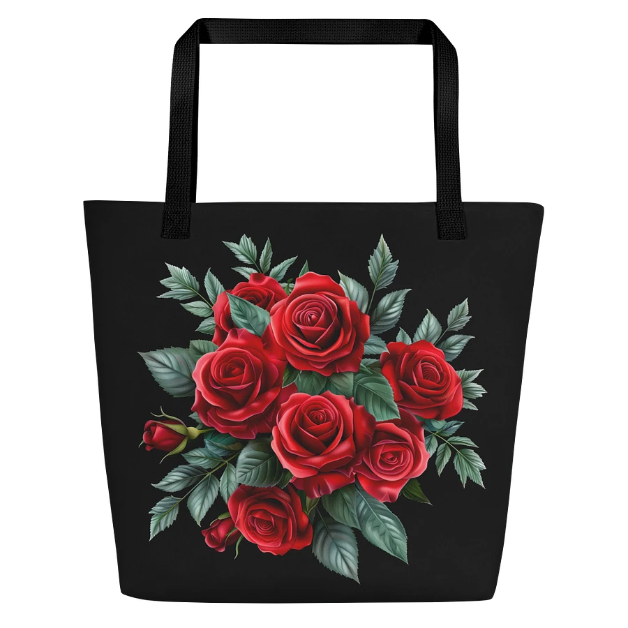 Tote Bag: Elegant Classy Red Roses Dark Floral Themed Art Design product image (1)