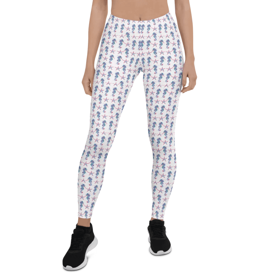 Colourful Seahorse And Starfish All-Over Print Leggings product image (2)