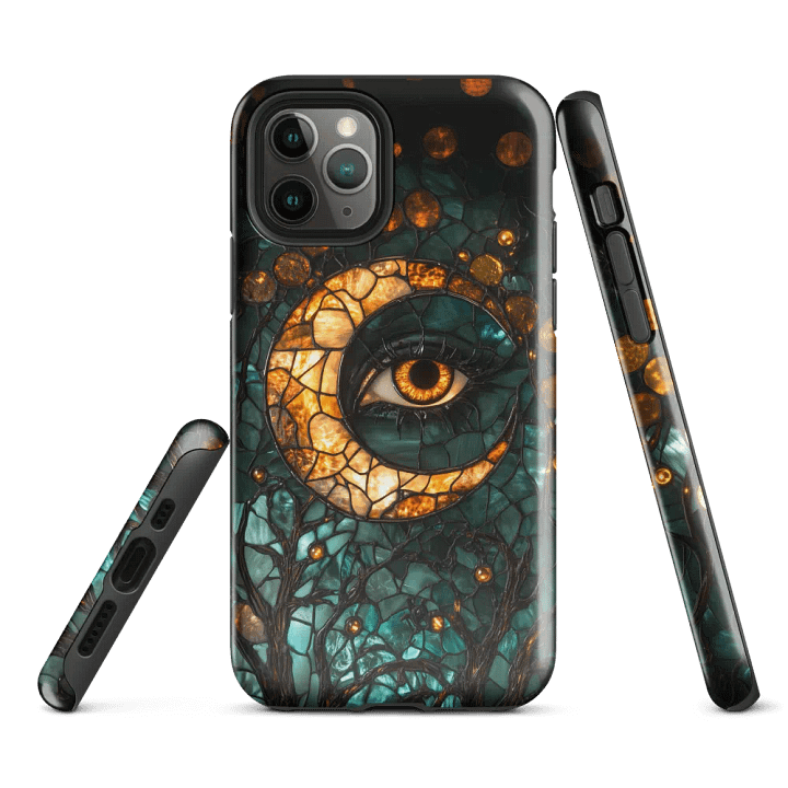 Celestial Moon and Eye Stained Glass Effect - Tough Phone Case product image (1)