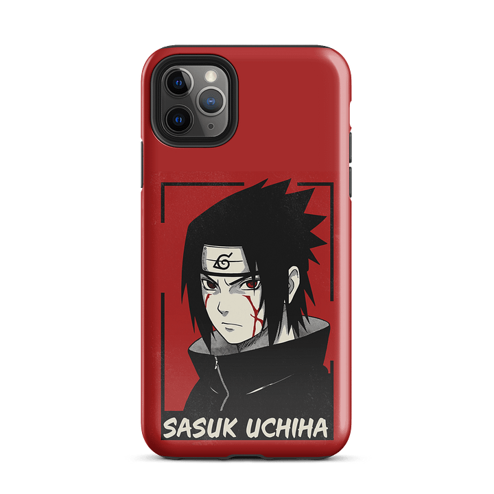 Sasuke Uchiha Red Aesthetic iPhone Case – Anime Naruto Fan Art Cover product image (1)