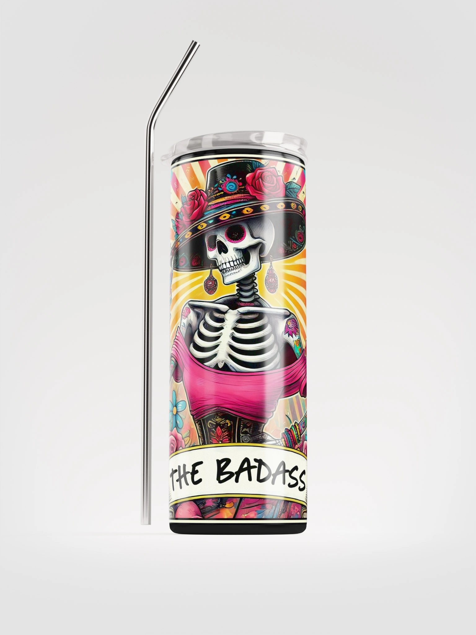 Rose-Adorned Badass Tumbler product image (1)