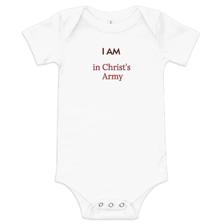 I AM in Christ's Army Baby Short Sleeve Embroidered product image (1)