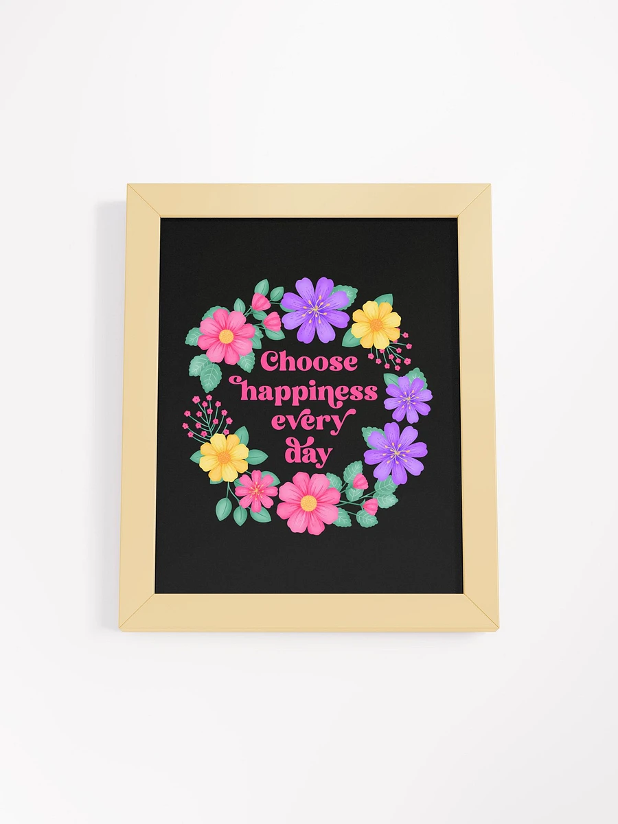 Choose happiness every day - Motivational Wall Art Black product image (4)