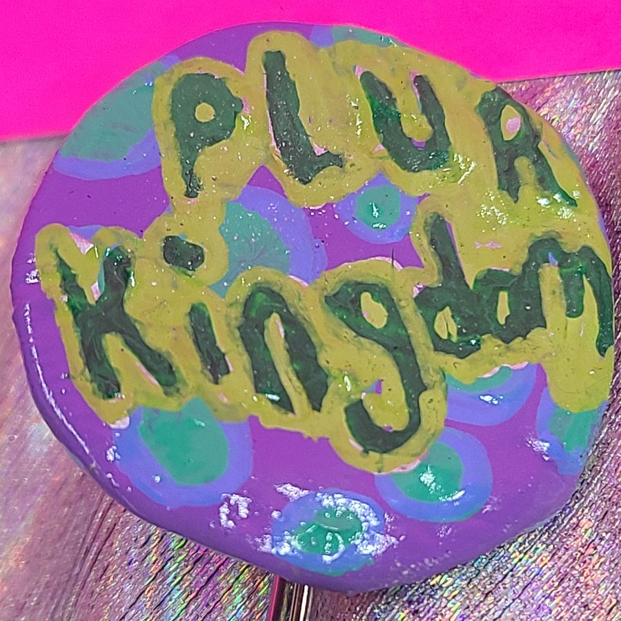 Polka Dot PLUR Kingdom Bottle Cap Pin product image (4)
