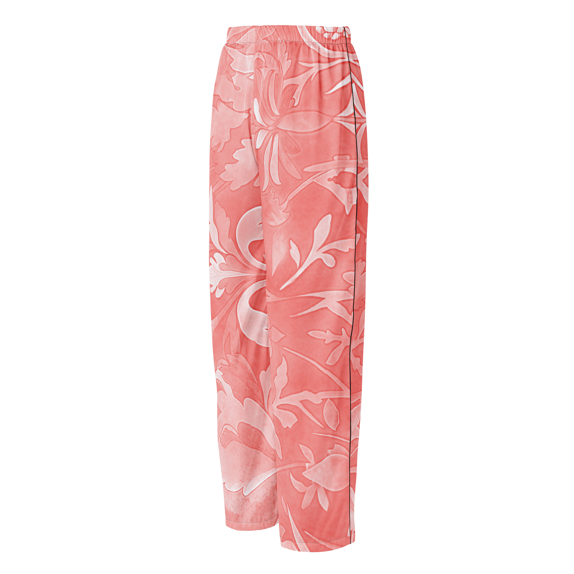 Elegant Pink Floral Chic Comfort: Silky All-Over Women's Pajama Pants product image (3)