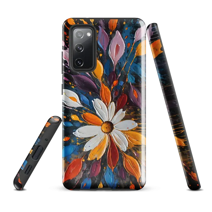Tough Phone Case for Samsung® - Palette Knife Oil Painting of Colorful Abstract Flowers product image (1)