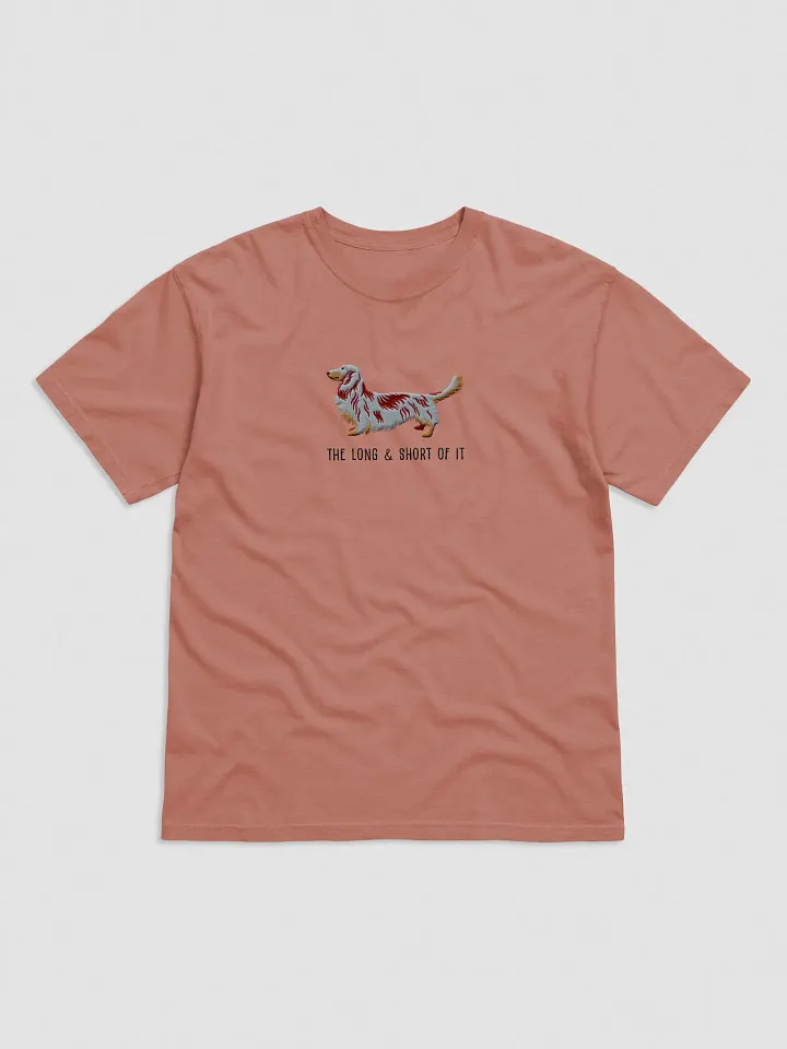 The Long & Short of It T-Shirt(Embroidered) of a Longhaired Dachshund(Red Dapple) product image (17)