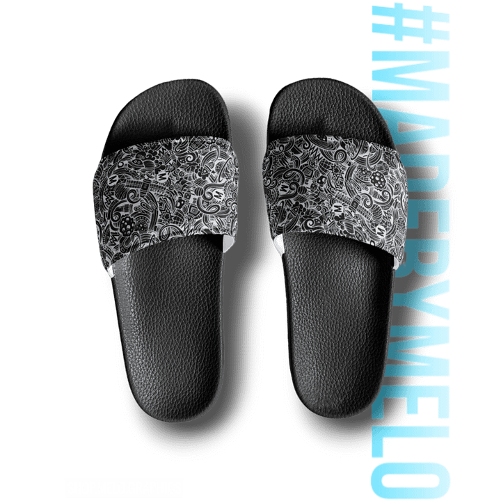 Dark Space Scribble - Men's Slides | #MadeByMELO product image (2)
