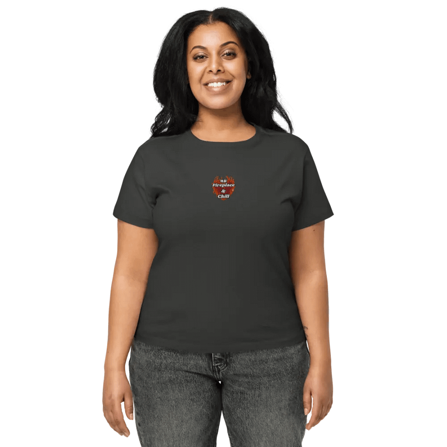 Flaming Heart - 4K Fireplace & Chill | Embroidered High Waisted Tee product image (2)