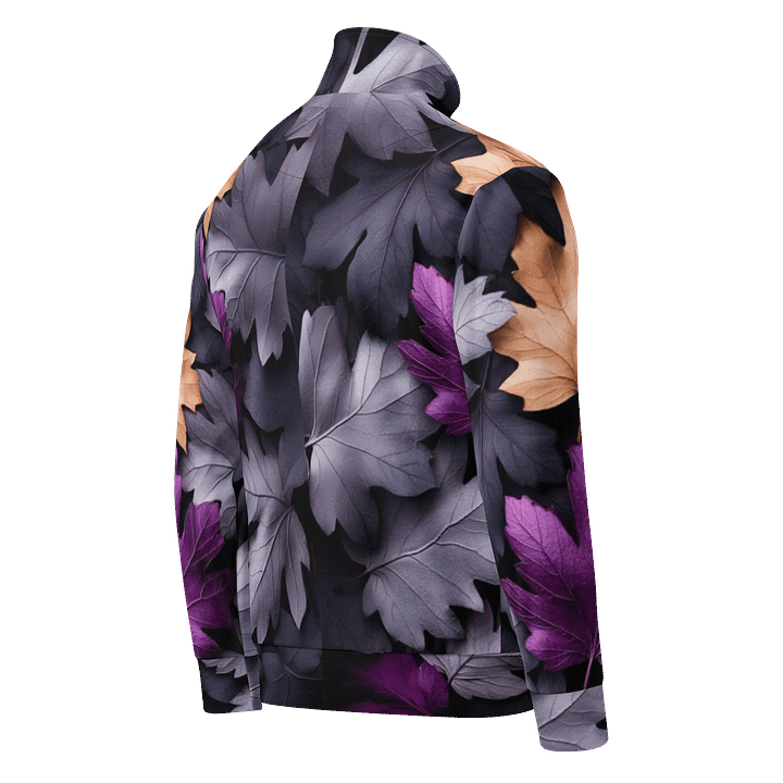 Moody Fall Leaves Pattern Zip-Up Unisex Track Jacket product image (2)