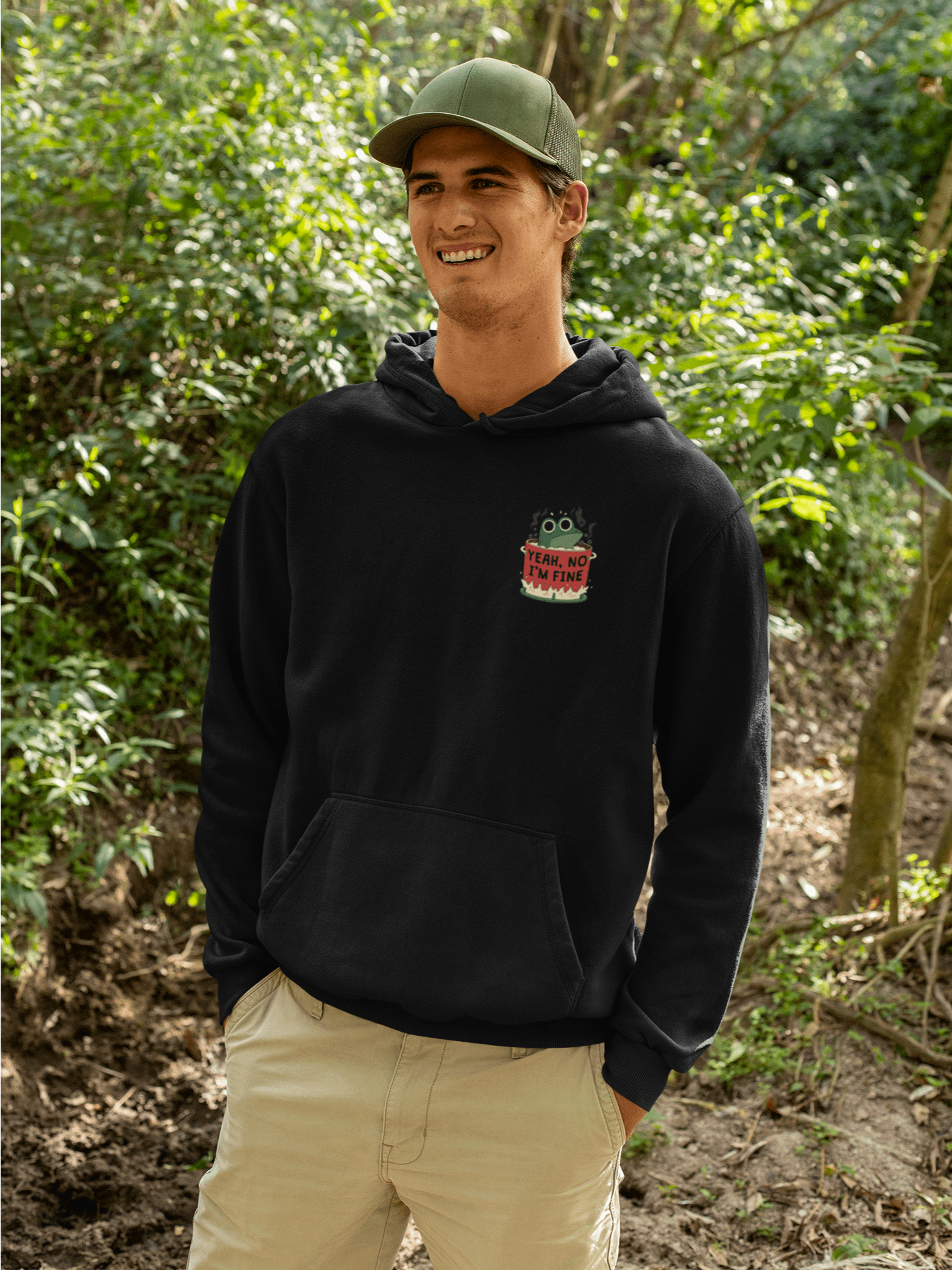 Yeah No, I'm Fine Frog - BB28 Hoodie product image (2)