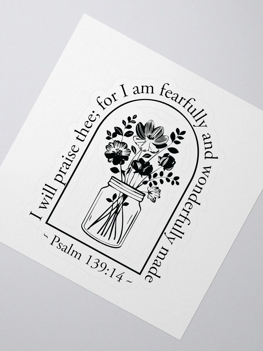 Psalm 139:14 Floral Sticker product image (2)