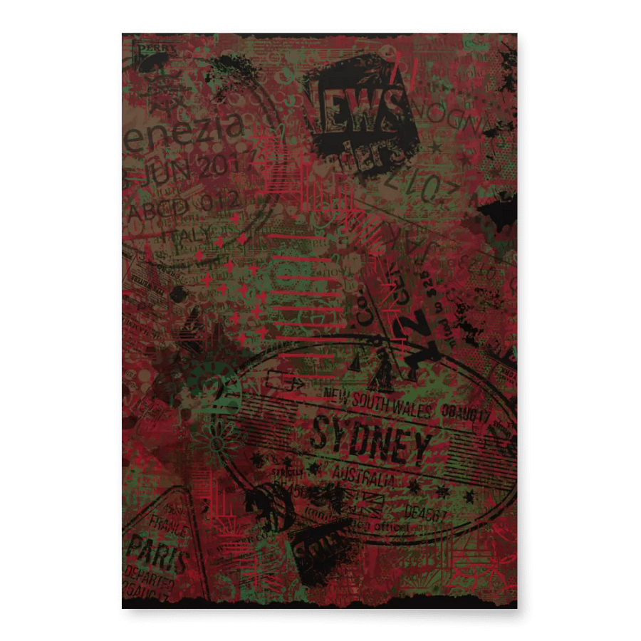 Red Green Grunge Wrapping Paper product image (4)