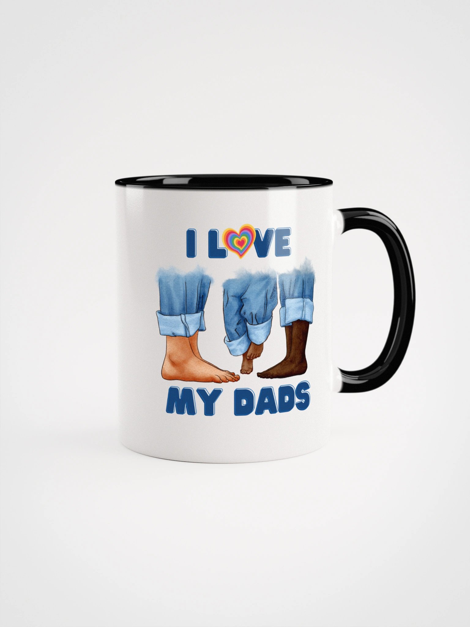 I Love My Dads Queer Parent Illustration Ceramic Mug with Color product image (2)