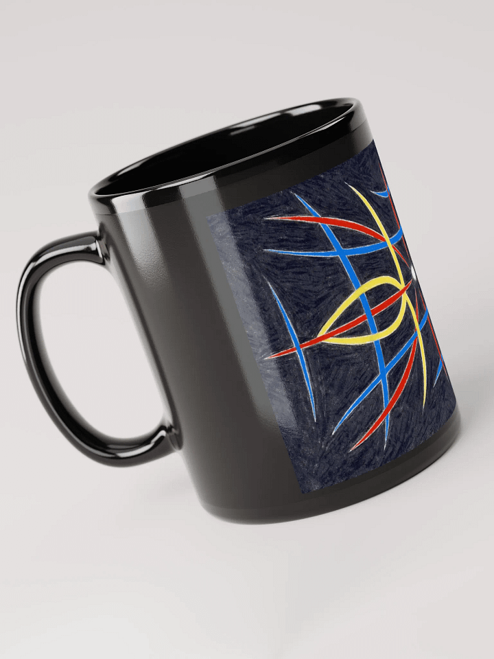 Pinstripe One Black Glossy Mug product image (2)