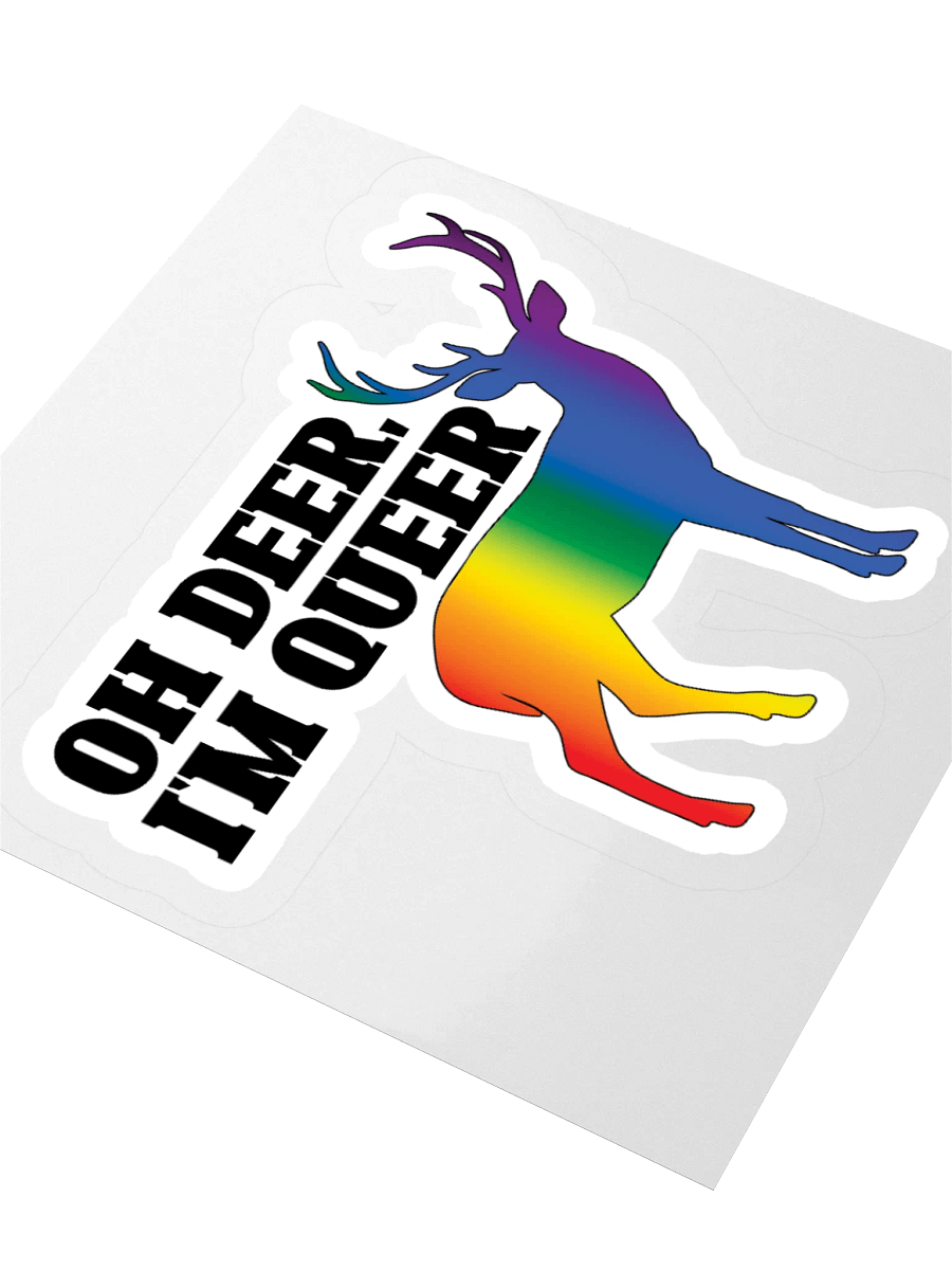 Oh Deer, I'm Queer Pride Flag Sticker product image (7)