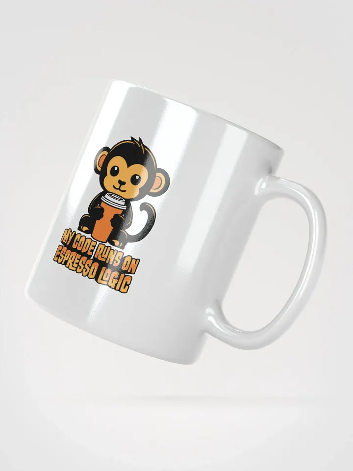 My Code Runs on Espresso Logic – Cute Monkey Design Mug product image (2)