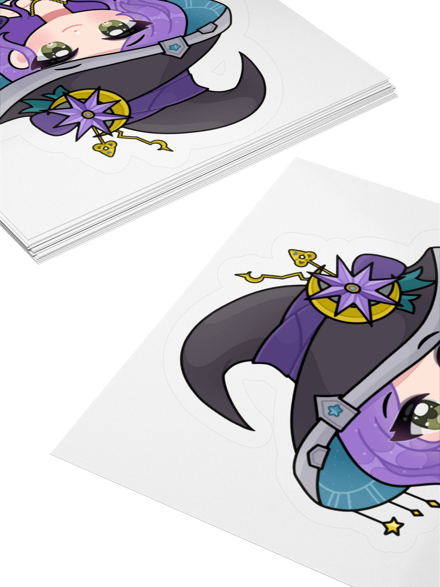 "Small Smiles" Chibi Moon Witch Starfire Big Sticker (Hair Down) product image (7)