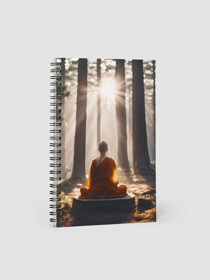 Buddhist Nun Meditating in a Pine Forest Notebook product image (1)