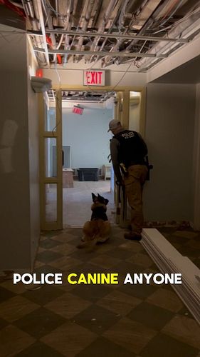When you think you can hide from a police dog.