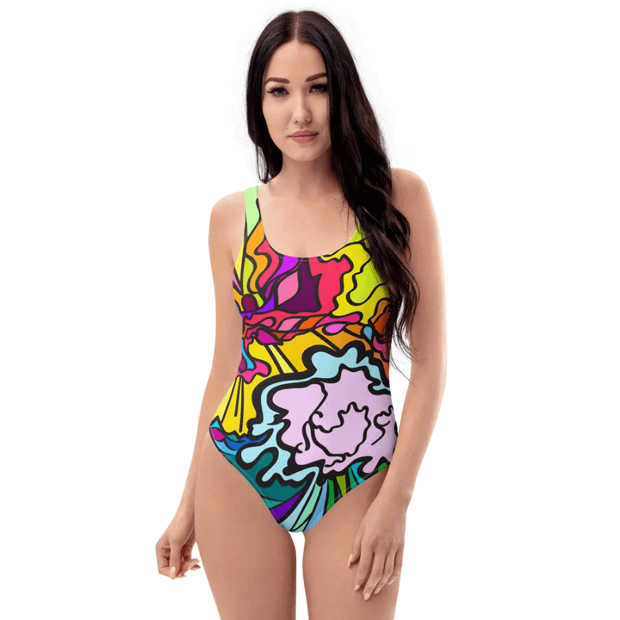 Psychedelic Flow All-Over Swimsuit - Wave at Sunset product image (3)