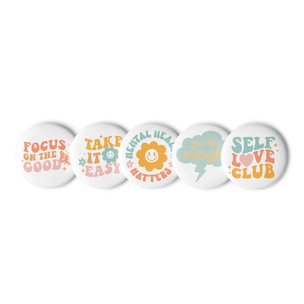 Good Vibes Mental Health Pin Button Set product image (5)