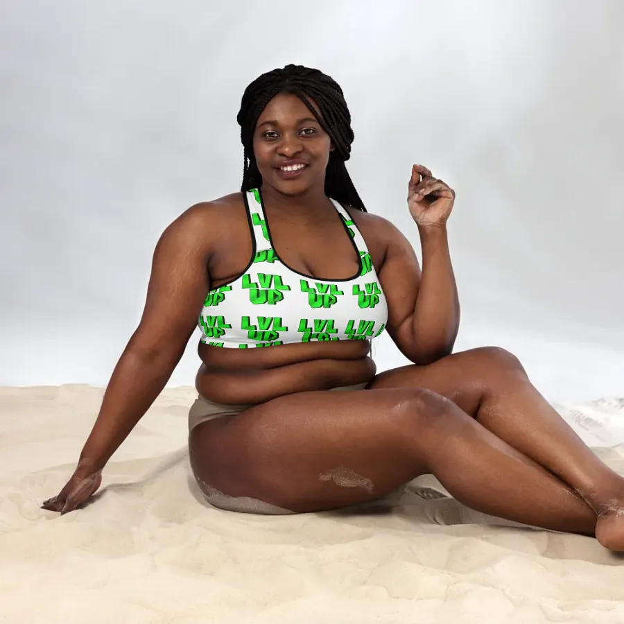 LVL UP White Sports Bra product image (5)