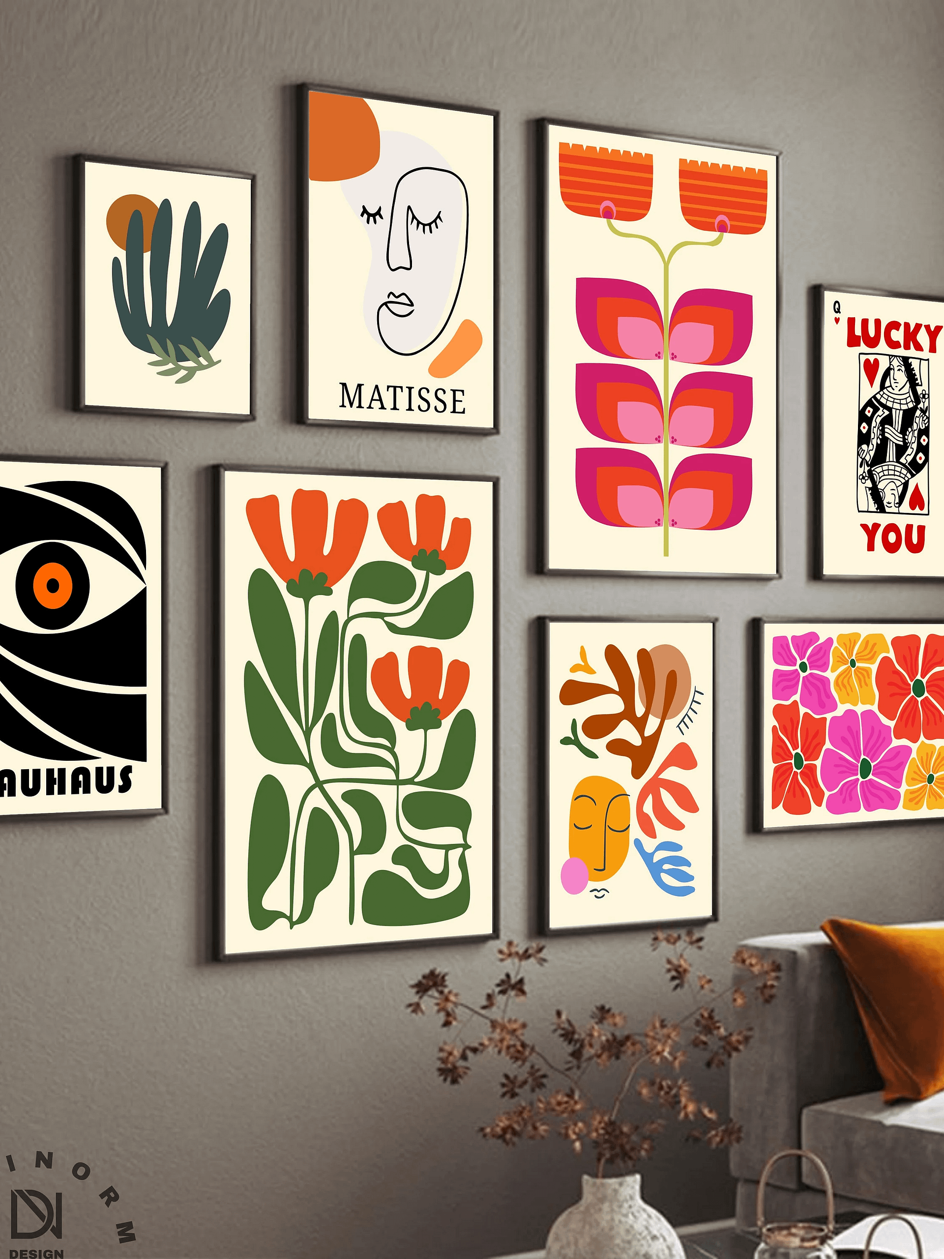 Matisse Bauhaus Flower Market Abstract Line Face Digital Download product image (2)