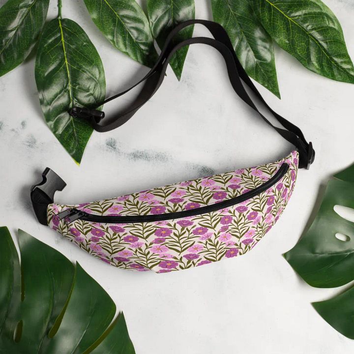 Corncockle Bouquet - Pink and Forest Green - Fanny Pack product image (1)