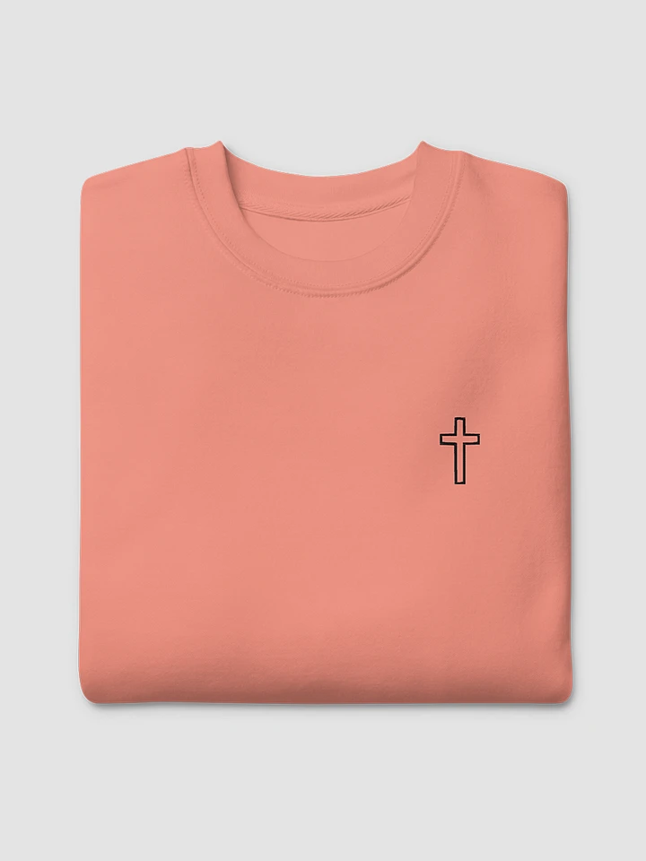 Simple Cross Embroidered Dusty Rose Crewneck product image (2)