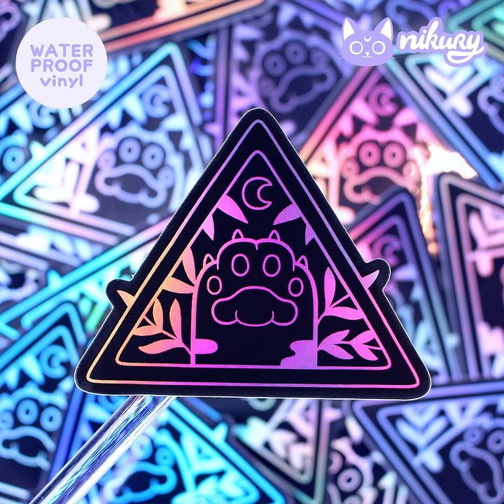 Black Holo Witchy Cat Paw Sticker product image (2)