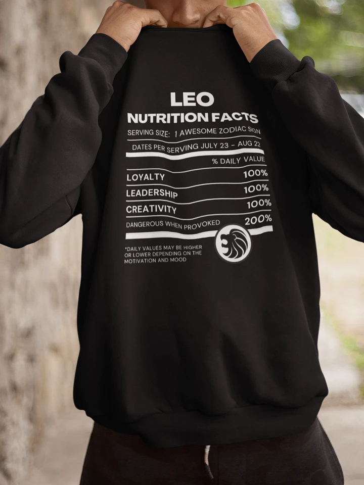 Leo Nutrition Facts Sweatshirt product image (1)