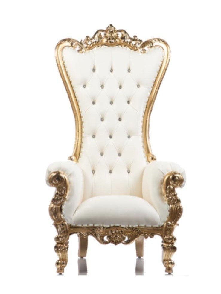 white gold throne chair product image (1)