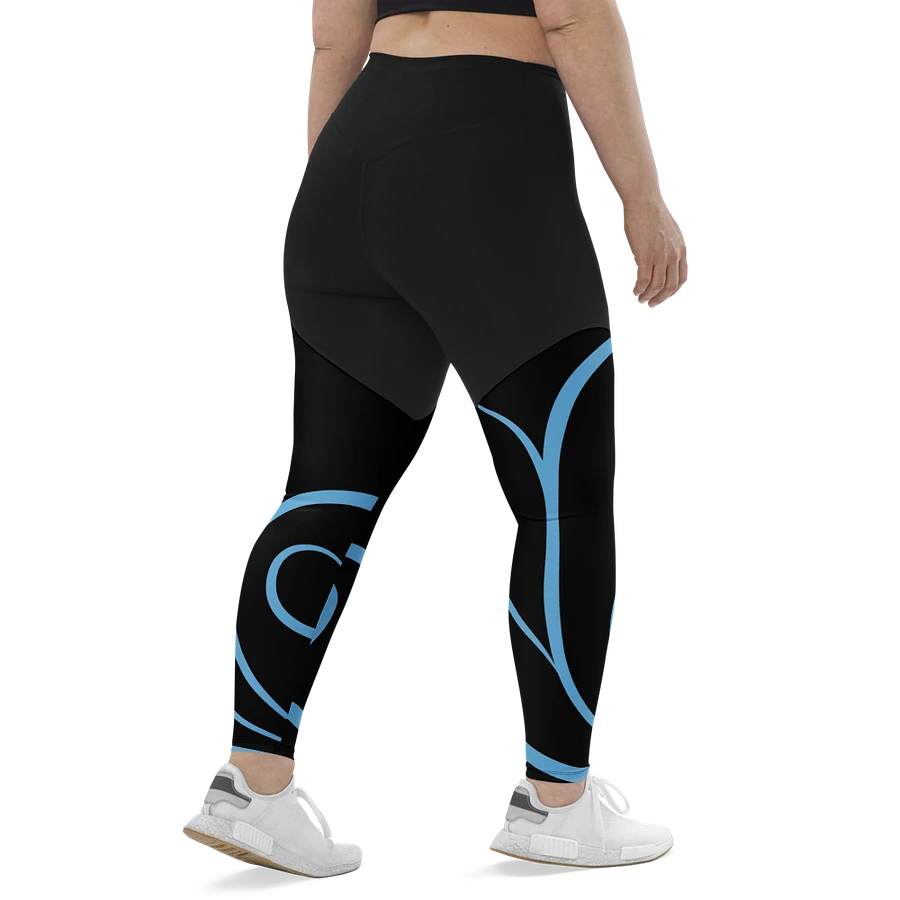 Flowing Blue Flourish All-Over Print Sports Leggings product image (49)